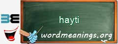 WordMeaning blackboard for hayti